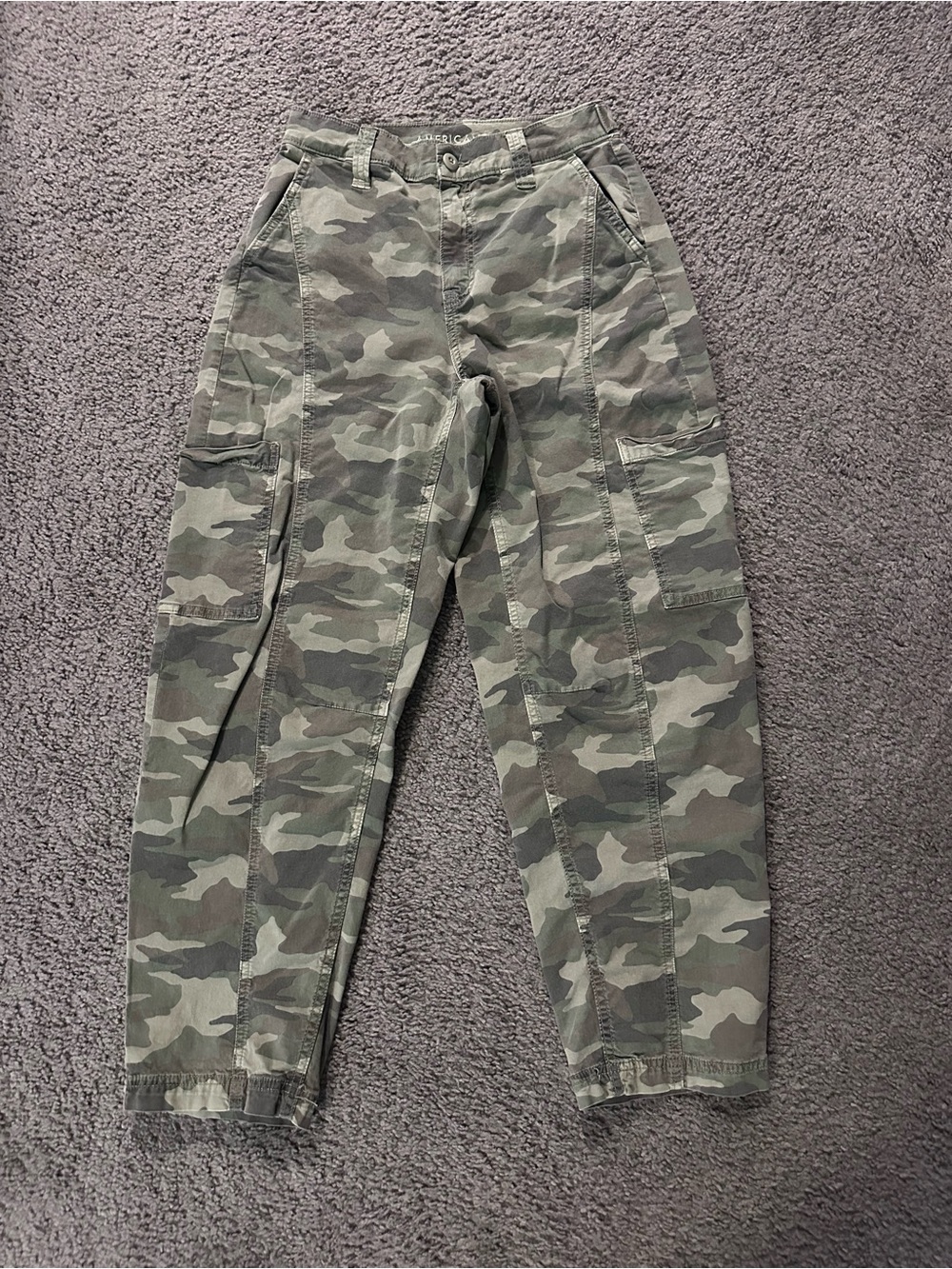 American Eagle Outfitters Olive Camo Utility Cargo Pants